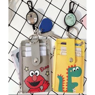 Retractable Lanyard Card Holder Ezlink Card Holder Pouch Office Card Holder 5 card slots with zippers