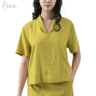 Pena house เสื้อเบลาส์แขนสั้น คอปก PWSS032402