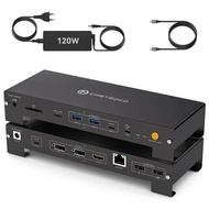 USB C Laptop Docking Station 3 Monitors 4K@60Hz with 120W Power Supply 15-in-1 Thunderbolt Dock for 