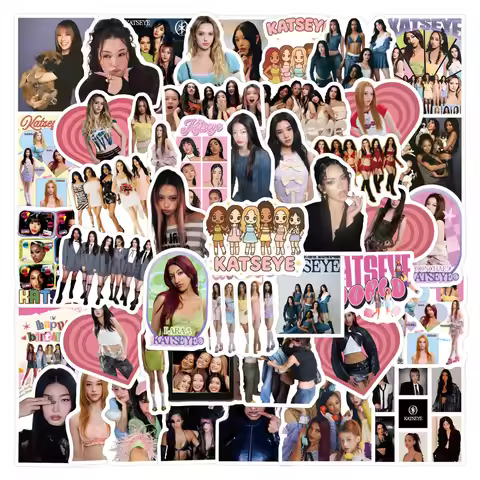 120pcs KATSEYE Girl Group Decorative Stationery Handbook Water Cup Computer Waterproof Sticker