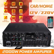 Sunbuck 2000W Power Amplifier Home Theater Karaoke Amplifiers Bluetooth 2 Channel Audio Stereo 10-Band EQ Equalization