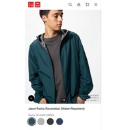 NEW jacket uniqlo parka reversible dark green