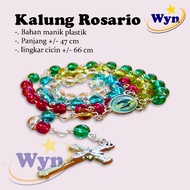 Rosary Cross Necklace Cross Rosary Necklace Catholic Christian Five-Color Cross Necklace/