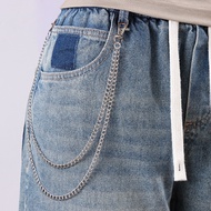 GES-03 belt buckle men's basic layer chain silver belt y2k kpop idolWanita y2k belt