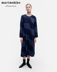 MARIMEKKO TEMENOS TAIFUUNI DRESS เดรส ชุดเดรสลายไต้ฝุ่น สีน้ำเงินเข้ม