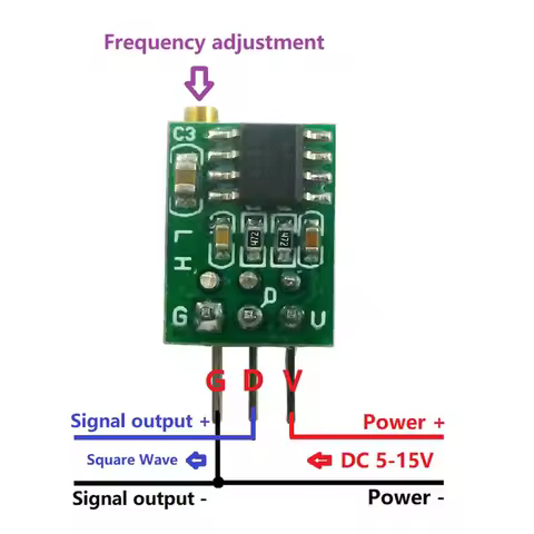 0.8Hz-60Hz 50Hz-6Khz Adjustable Signal Generator Module Square Wave Pulse Generator Oscillator Outpu