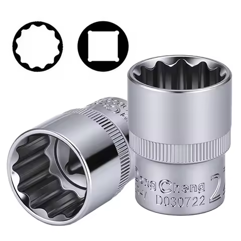 12.5mm Drive 12 Point Socket Chrome Vanadium Steel Fully Hardened Mirror Chrome Plated Metric 8 to 3