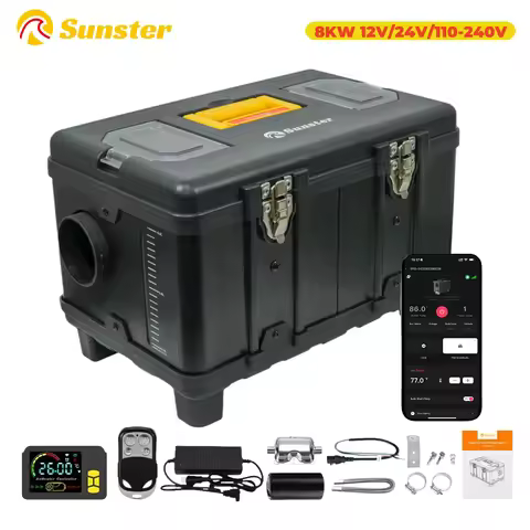ToolBox 8KW 12V&24V 110-240V Diesel Air Heater With Bluetooth APP&Thermostatic Parking Night heater 