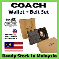 COACH belt + wallet combination men's belt multi-card wallet box set