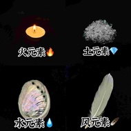 Witch Props Natural Open Four Elements Feather Hot Water Soil Ornaments Set Open Desktop Props Cryst