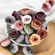 5/10Pcs Artificial Flowers Teddy Bear of Tea Roses Head Home Decor Christmas Garland Material Weddin