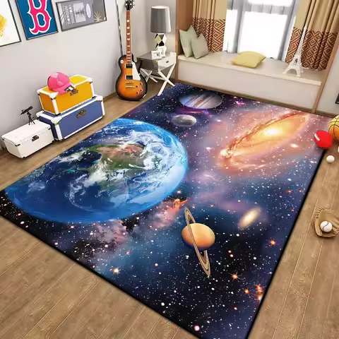 Universe Space Stars Rug for Living Room Black Hole Galaxy Earth Milky Way Carpet Bedroom Sofa Decor