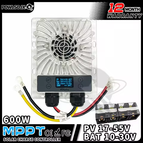 200W-600W Step-Up/Down MPPT 10~30V/24~85V Output Real-time Tracking 17-55v Solar Intelligent tempera