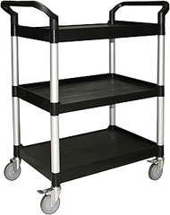 Thunder Group PLBC4019B Bus Cart, 40-1/2" x 19-3/4" x 37-7/8", 176 lb. Load Capacity, 3-Tier Shelvin