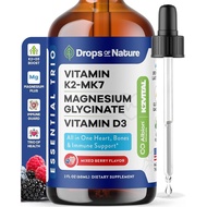 Magnesium Glycinate, Vitamin K2 & D3 Supplement – Vegan, GMO-Free – Vit D MK7 K2 Vitamin Supplement 
