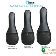 Bag (Bag) ukulele Leather Full size ukulele - 3-Layer Waterproof Leather Holster, soprano, concert, tenor (21.23.26 inch)