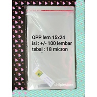 OPP 15x24 18 micron thick OPP Plastic/ 15x24 cm OPP/ 15x24