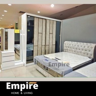 🔥 Promo 🔥Luxury Bedroom Set White - Bedframe Katil - Wardrobe Almari - Dressing Solek - Side Table -