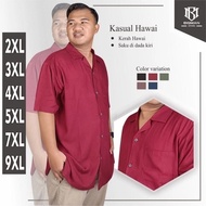 KEMEJA Hawaiian Shirt Men BigSize Xxxl xxxxl Original Men's Jumbo Shirt 3xl 4xl 5xl 6xl 8xl 7xl