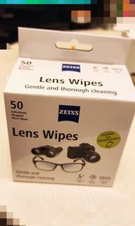 全新Zeiss蔡司牌 光學拭鏡紙50張 Lens Wipes 所有光學鏡頭  相機 望遠鏡玻璃或塑膠眼鏡獨立裝