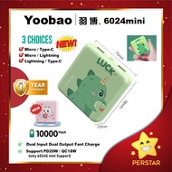 [ 100 Original ] Yoobao M4 Mini / 6024 mini Cute Portable Fast Charge 10000mAh Power Bank with Dual 