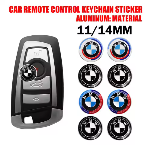 2/5/10pcs 11/14MM 3D Aluminum Car Key Shell Sticker Key Remote Fob Decals for Bmw 50TH E46 E90 E60 F
