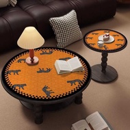 Medieval Style Round Tablecloth Waterproof Oil-Proof Rinse-Free Easy-to-Wipe Round Table Mat Feel Sm