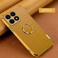 6D Plating Leather Cover For Honor X8a 4G Case Magnet Holder Ring Shockproof Coque On HonorX8a Honar