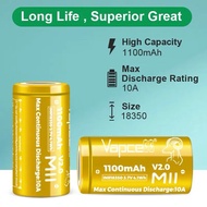 Vapcell M11 V2.0 18350 1100mah 10A 3.7V Li-ion Rechargeable Battery