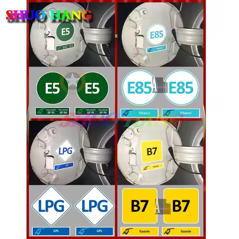 SET DE 2 X CARBURANT SP95 / 98 SANS PLOMB E5 AUTOCOLLANT STICKER GASOIL B7 GAZ GPL LPG AUTOCOLLANT E