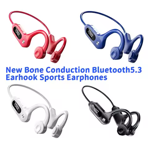 New Bone Conduction Bluetooth Earhook Sports Earphones IPX5 Waterproof Open-Ear Design SD Card Suppo