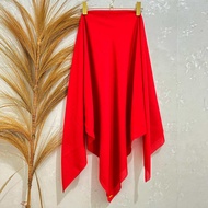 Segiempat Merah Cabe Jumbo 130x130 / Voal Merah Cerah Syar’i / Hijab Merah Cerah Jumbo / Kerudung Me