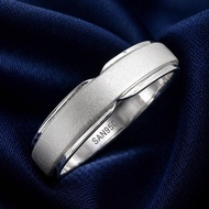 SAN950 Men's Engagement Wedding Ring P54 - PalladiumRing 950 SilverPLATINUM & White Gold
