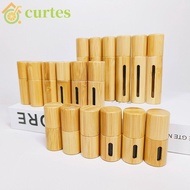 CURTES Bamboo Roll-on Bottle Roller Ball Mini 3/5/10ml Sample Vial Bottles Aromatherapy Lip Gloss Refillable Tube Lip Oil Cosmetic Container Essential Oil Bottles