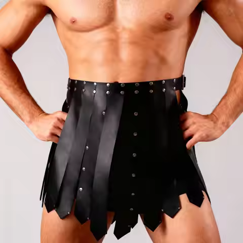 Men Gladiator Costume, Men's Plus Size Belt, Roman gladiator skirt, Gladiator Skirt with harness, Go