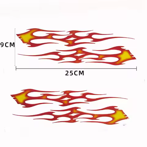 2 sheet 25CM Flame Fire Sticker For Car Motorcycle Helmet Sticker Chopper Dirt Bike ATV Bike Scooter