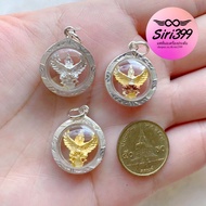 Genuine Silver Garuda Pendant 92.5% Pure Frame Necklace siri399 925 3 Kings Thong Real Jewelry