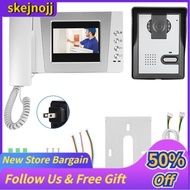 skejnojj Naroote Apartment Wired Video Door Phone Audio Visual Entry System 4.3In Colorful Screen(US
