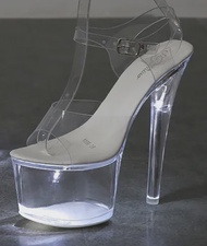 17 ซม.Mclubgirl 34-43 รองเท้าส้นสูงไนท์คลับรองเท้าส้นสูงรองเท้าส่องสว่างรองเท้าแตะรองเท้า Catwalk PO