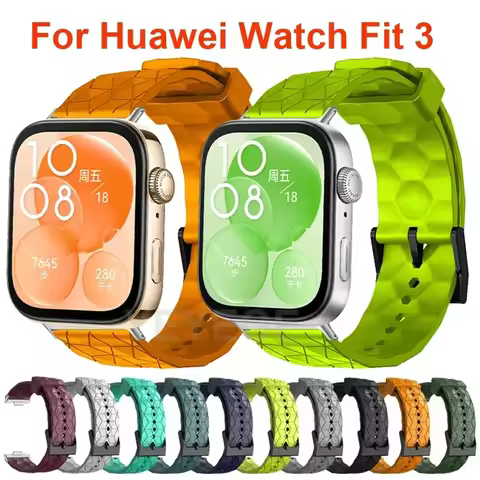 Football Pattern Silicone Strap For Huawei watch fit 3 Breathable SmartWatch Bracelet Huawei watch f