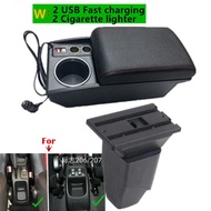 For PEUGEOT 206 Armrest box For PEUGEOT 206 Car Armrest box double-layer Center Storage box Retrofit