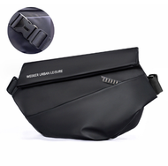 KF - 胸包男士斜挎機能包單肩包（簡潔版黑色插扣）【尺寸：40cm * 13cm * 20cm】#S019055014