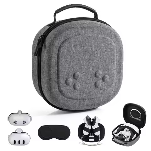 Compact Carrying Case for Meta Quest 3/Quest 3S/Vision Pro Hard Carrying Case for Meta Quest 3/Quest