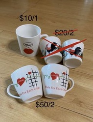 [全新] 高級瓷器 水杯 茶杯 咖啡杯 懷舊雞公 對杯