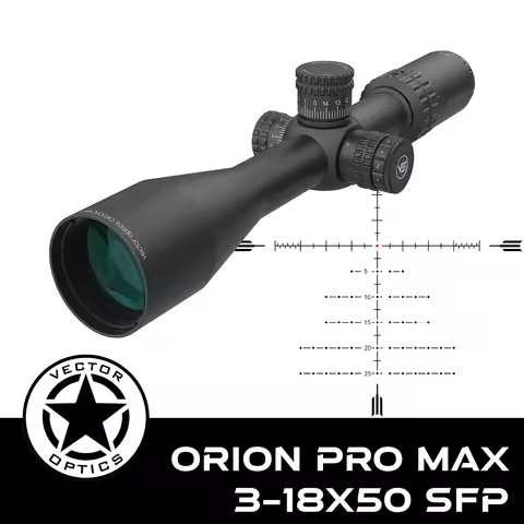 Vector Optics Orion 3-18x50 HD Tactical SFP Riflescope | 30 mm Tube 100 MOA, FMC Lens, 6-Mode Red Il