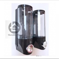 HITAM Agusto Black DOUBLE Liquid Soap Dispenser - Two tubes of Soap Dispenser, E09 shampoo sanitizer