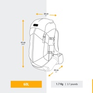 Decathlon Trekking Climbing Women 60L Hiking Backpack - MT100 Easyfit Comfortable Mountain Gear