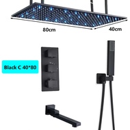 2025  2026 NEW Luxury Thermostatic Shower Faucet LED Shower Sets Ceiling Mount Waterfall And Rainfal