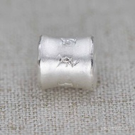 Silver 3D Accessories Barrel Beads Passepartout Accessories Six-Character Mantra Pure Silver Hard Le