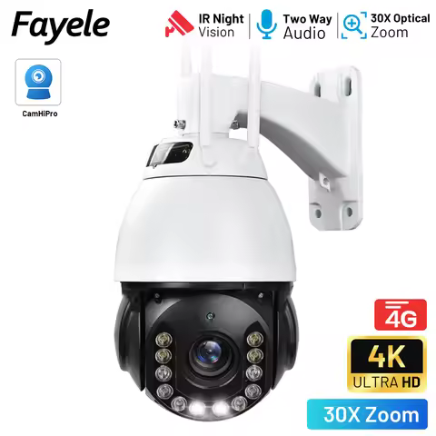 Outdoor 5MP 4G PTZ Camera 4K 8MP IR 200M Humanoid Auto Tracking Siren Alarm 30X ZOOM H.265 Wireless 